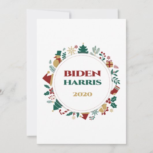 Cartes Pour Fêtes Annuelles Noël festif Biden/Harris 2020 (Devant)