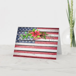 Cartes Pour Fêtes Annuelles Noël / Fête American Wood Image Drapeau 5