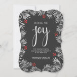 Cartes Pour Fêtes Annuelles Noël Fête Joie Chalkboard Pine Branch<br><div class="desc">Holiday Joy Bonnes Fêtes des cartes à plat tendance et économiques idéales pour un usage professionnel ou personnel. Branches de pin saisonnières classiques avec typographie décontractée de type tableau noir. Une expression lumineuse et joyeuse de l'acclamation de vacances — Facile d'ajouter votre nom d'entreprise ou d'entreprise, votre famille, ou votre...</div>