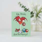 Cartes Pour Fêtes Annuelles Noël Fête Joie Dragon (Debout devant)