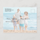 Cartes Pour Fêtes Annuelles Noël Fête Joie Photo Simple Plage Budget (Dos)