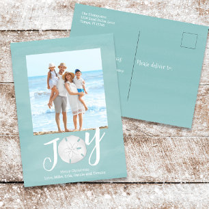 Cartes Pour Fêtes Annuelles Noël Fête Joie Photo Simple Plage Budget