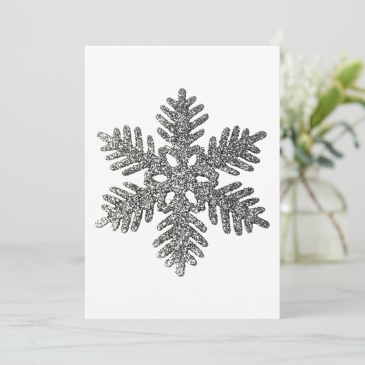 Cartes Pour Fêtes Annuelles Noël Fête Silencieux Snowflake Star Design (Debout devant)