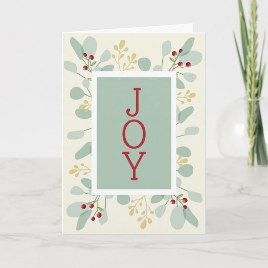 Cartes Pour Fêtes Annuelles Noël feuilles et baies (Devant)