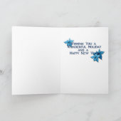 Cartes Pour Fêtes Annuelles Noël - Flammes de neige bleues - Chihuahua (Intérieur)
