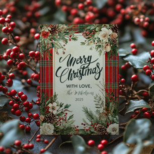 Cartes Pour Fêtes Annuelles Noël Fleurs Classiques d'Hiver