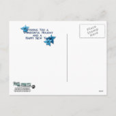 Cartes Pour Fêtes Annuelles Noël - flocon de neige bleu - dobermann - rocheux (Dos)