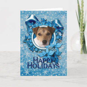 Cartes Pour Fêtes Annuelles Noël - flocon de neige bleu - Jack Russell