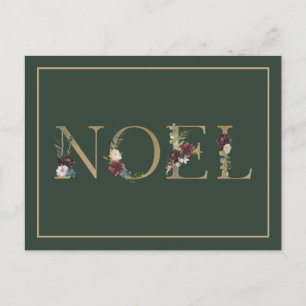 Cartes Pour Fêtes Annuelles Noel Floral Texte de voeux