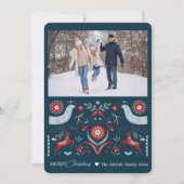 Cartes Pour Fêtes Annuelles Noël folklorique d'hiver nordique personnalisé (Devant)