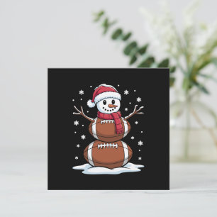 Cartes Pour Fêtes Annuelles Noël Football Américain Bonhomme de Neige Xmas Spo