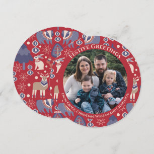 Cartes Pour Fêtes Annuelles Noël Forêt nordique scandinave personnalisée