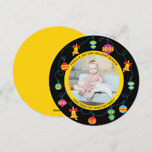 Cartes Pour Fêtes Annuelles Noël Fun Personnalisé Fun Modern Wreath Photo