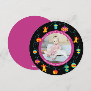 Cartes Pour Fêtes Annuelles Noël Fun Personnalisé Fun Modern Wreath Photo