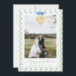 Cartes Pour Fêtes Annuelles Noël Garland Jingle Bells Vintage Photo Vacances<br><div class="desc">Watercolor Christmas Garland Jingle Bells Carte Vintage de vacances photo. Cette belle carte photo de Noël est dotée de cloches en jingle doré de la guirlande de Noël aquarelle et d'un cadre bleu pour une photo. Il est parfait si vous cherchez une carte photo classique, sud, petit-millénaire de Noël. M'envoyer...</div>