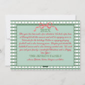 Cartes Pour Fêtes Annuelles Noël Garland Red Ribbon Green En vichy (Dos)