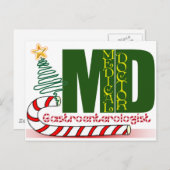 CARTES POUR FÊTES ANNUELLES NOËL GASTROENTEROLOGUE (Devant / Derrière)