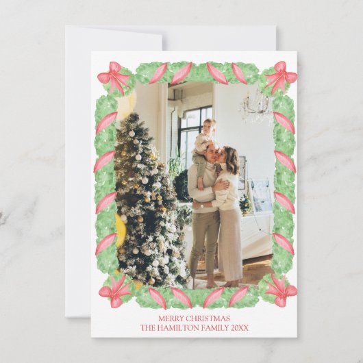 Cartes Pour Fêtes Annuelles Noël Ginger Jars Bow Garland Photo (Devant)