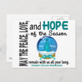 Cartes Pour Fêtes Annuelles Noël Globe des neiges 1 Cancer de l'ovaire (Devant / Derrière)