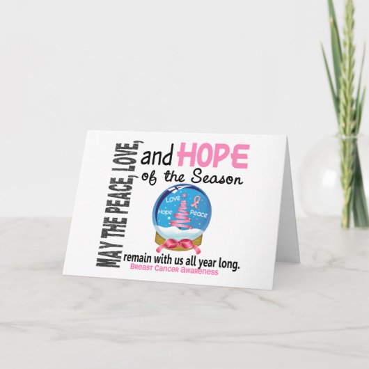 Cartes Pour Fêtes Annuelles Noël Globe des neiges 1 Cancer du sein (Devant)