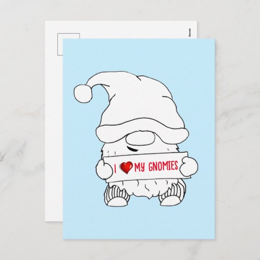 Cartes Pour Fêtes Annuelles Noël Gnome (Devant / Derrière)