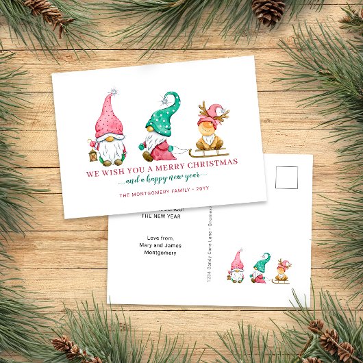 Cartes Pour Fêtes Annuelles Noël Gnome mignon