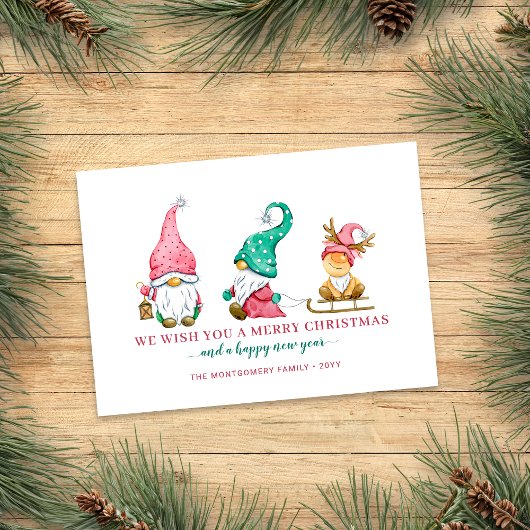 Cartes Pour Fêtes Annuelles Noël Gnome mignon