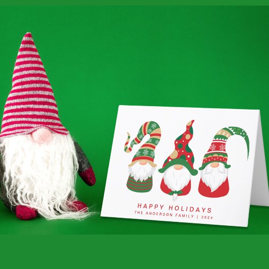 Cartes Pour Fêtes Annuelles Noël Gnomes mignons