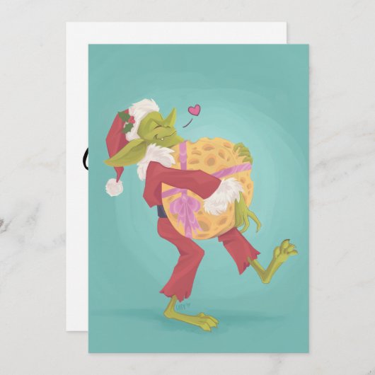 Cartes Pour Fêtes Annuelles Noël Goblin - Nice et Basic (Devant / Derrière)