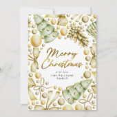 Cartes Pour Fêtes Annuelles Noël Gold (Devant)