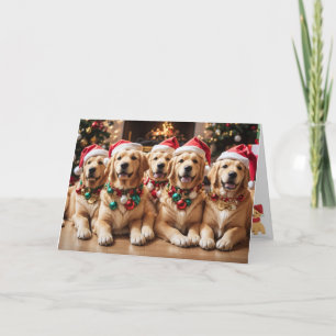 Cartes Pour Fêtes Annuelles Noël Golden Retriever