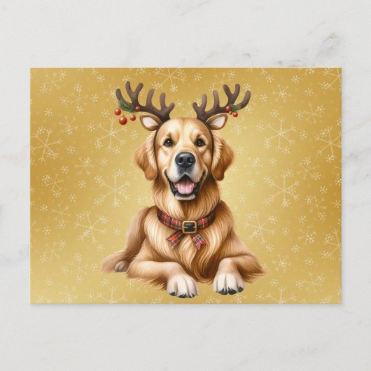 Cartes Pour Fêtes Annuelles Noël Golden Retriever (Devant)