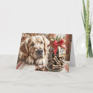 Cartes Pour Fêtes Annuelles Noel Golden Retriever avec des cures de chien