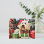 Cartes Pour Fêtes Annuelles Noël - GoldenDoodle - Bella (Debout devant)