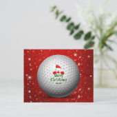 Cartes Pour Fêtes Annuelles Noël Golf Père Noël Design (Debout devant)