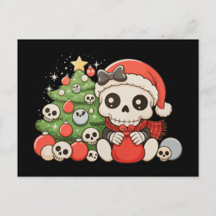 Cartes Pour Fêtes Annuelles Noël Gothique Mignon Crâne de Squelette Vacances d