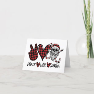 Cartes Pour Fêtes Annuelles Noël gothique   Peace Love et Père Noël Skull