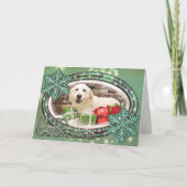 Cartes Pour Fêtes Annuelles Noël - Grands Pyrénées Labrador X - vaillant (Devant)