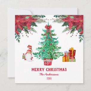 Cartes Pour Fêtes Annuelles Noël Green Red Festive Père Noël
