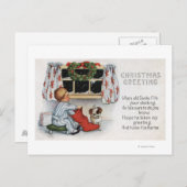 Cartes Pour Fêtes Annuelles Noël GreetingBoy creusant dans le bas (Devant / Derrière)