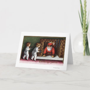 Cartes Pour Fêtes Annuelles Noël GreetingSanta venant cheminée