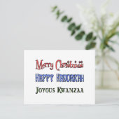 Cartes Pour Fêtes Annuelles Noël - Hanoukka - Kwanzaa (Debout devant)