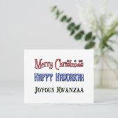Cartes Pour Fêtes Annuelles Noël - Hanoukka - Kwanzaa (Debout devant)