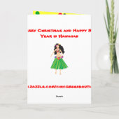 Cartes Pour Fêtes Annuelles Noël hawaïen brillant (Dos)