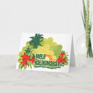 Cartes Pour Fêtes Annuelles Noël hawaïen de l'île tropicale Mele Kalikimaka