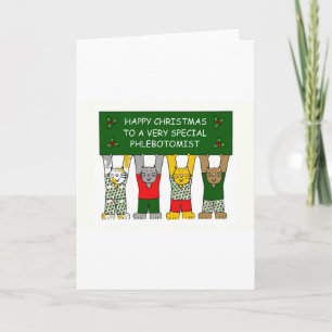 Cartes Pour Fêtes Annuelles Noël heureux de Phlebotomist, chats de bande