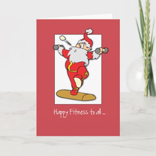Cartes Pour Fêtes Annuelles Noël heureux d'exercice de forme physique avec (Devant)