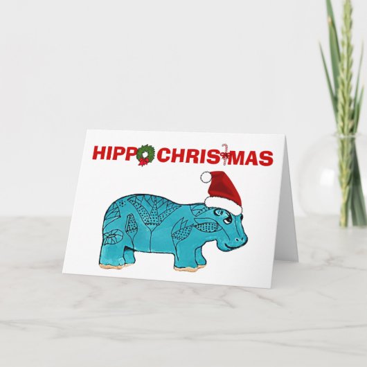 Cartes Pour Fêtes Annuelles Noël hippo égyptien (Devant)
