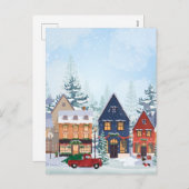 Cartes Pour Fêtes Annuelles Noël hiver maisons de wnow (Devant / Derrière)