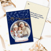 Cartes Pour Fêtes Annuelles Noël hiver neige Globe Photo personnalisée Fête C